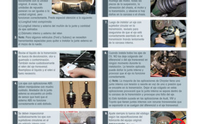 6/2016: Sugerencias para la instalación del eje de CV evite estos errores costosos