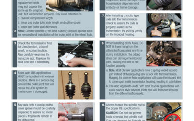 6/2016: Tech Bulletin—CV Axle Installation Tips