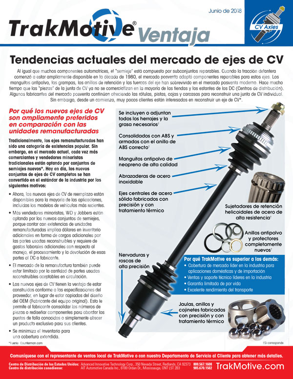 06/2018: Tendencias actuales del mercado de ejes de CV