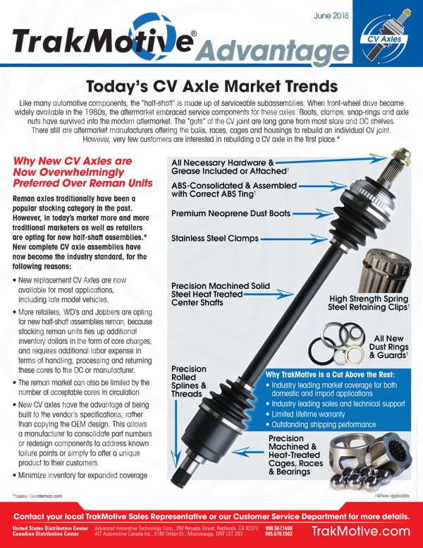 06/2018: Today’s CV Axle Market Trends