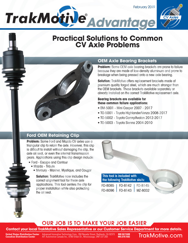 02/2019: Practical Solutions to Common CV Axle Problems