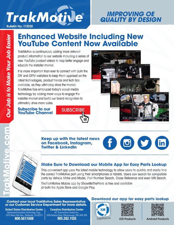11/2020: TrakMotive Enhanced Website Including New YouTube Content