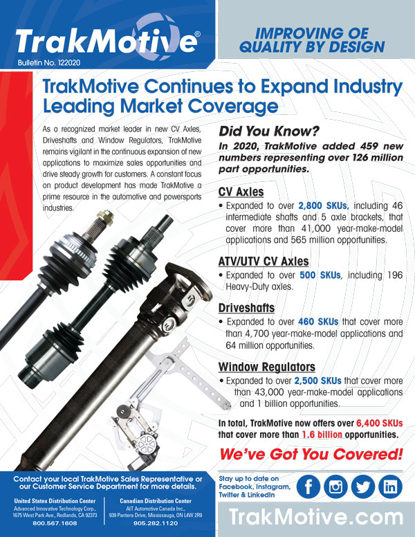 12/2020: TrakMotive Continues to Expand Industry Leading market Coverage