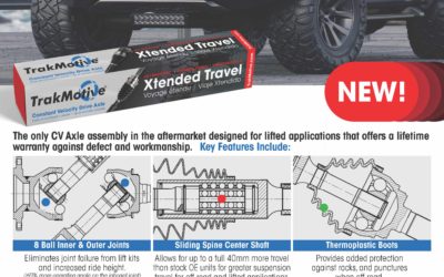 TrakMotive New Xtended Travel CV Axles Designed Specifically for Lifted Applications