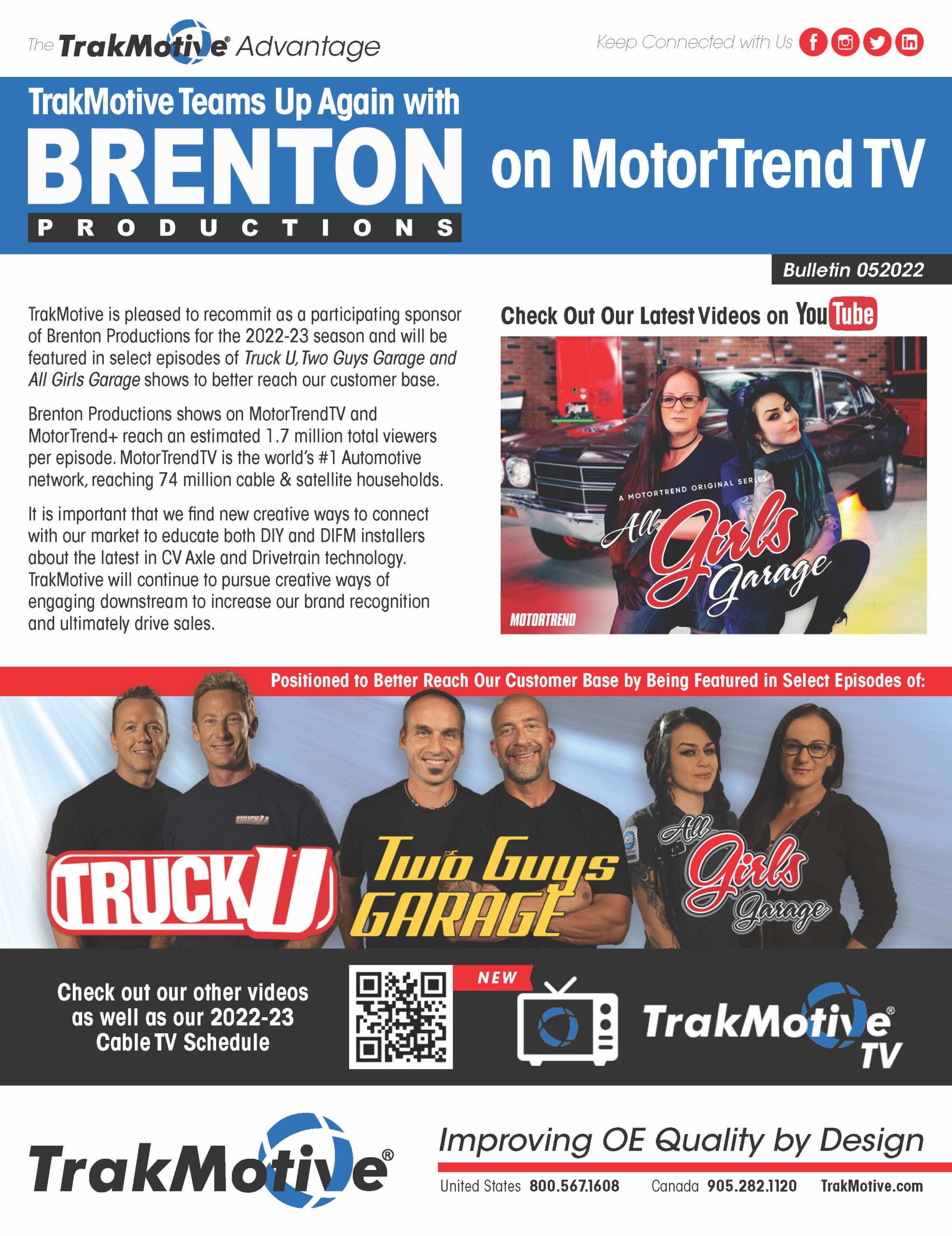 05/2022: TrakMotive Teams Up Again with Brenton Productions