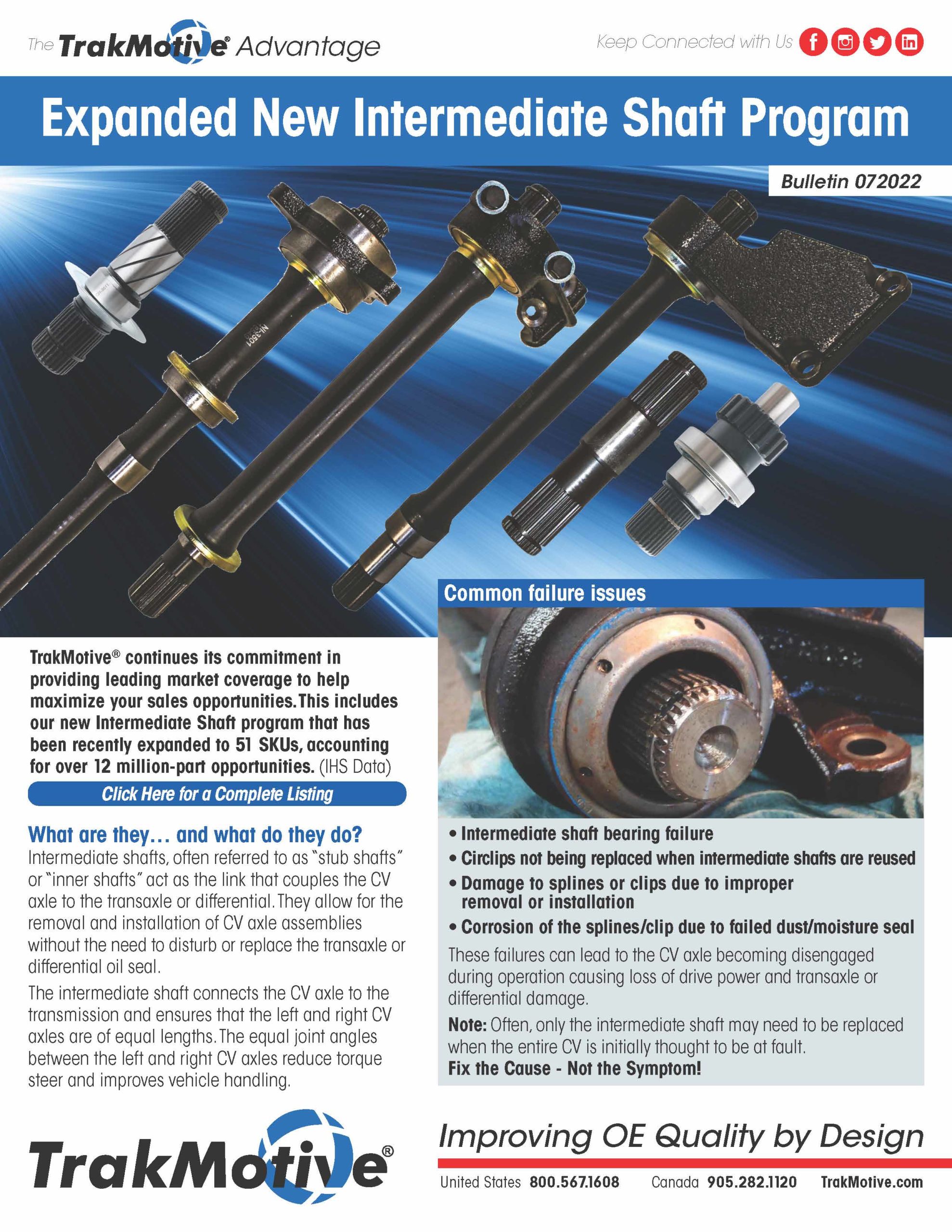 07/2022: TrakMotive Expanded New Intermediate Shaft Program